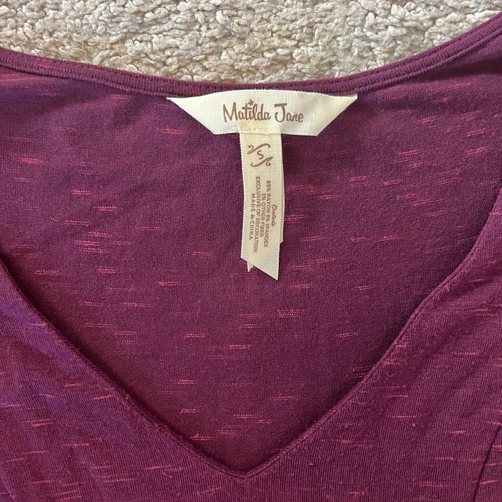 Matilda Jane Women's Small Chasing Waterfalls Tie Front Maxi Dress Purple - Picture 3 of 7